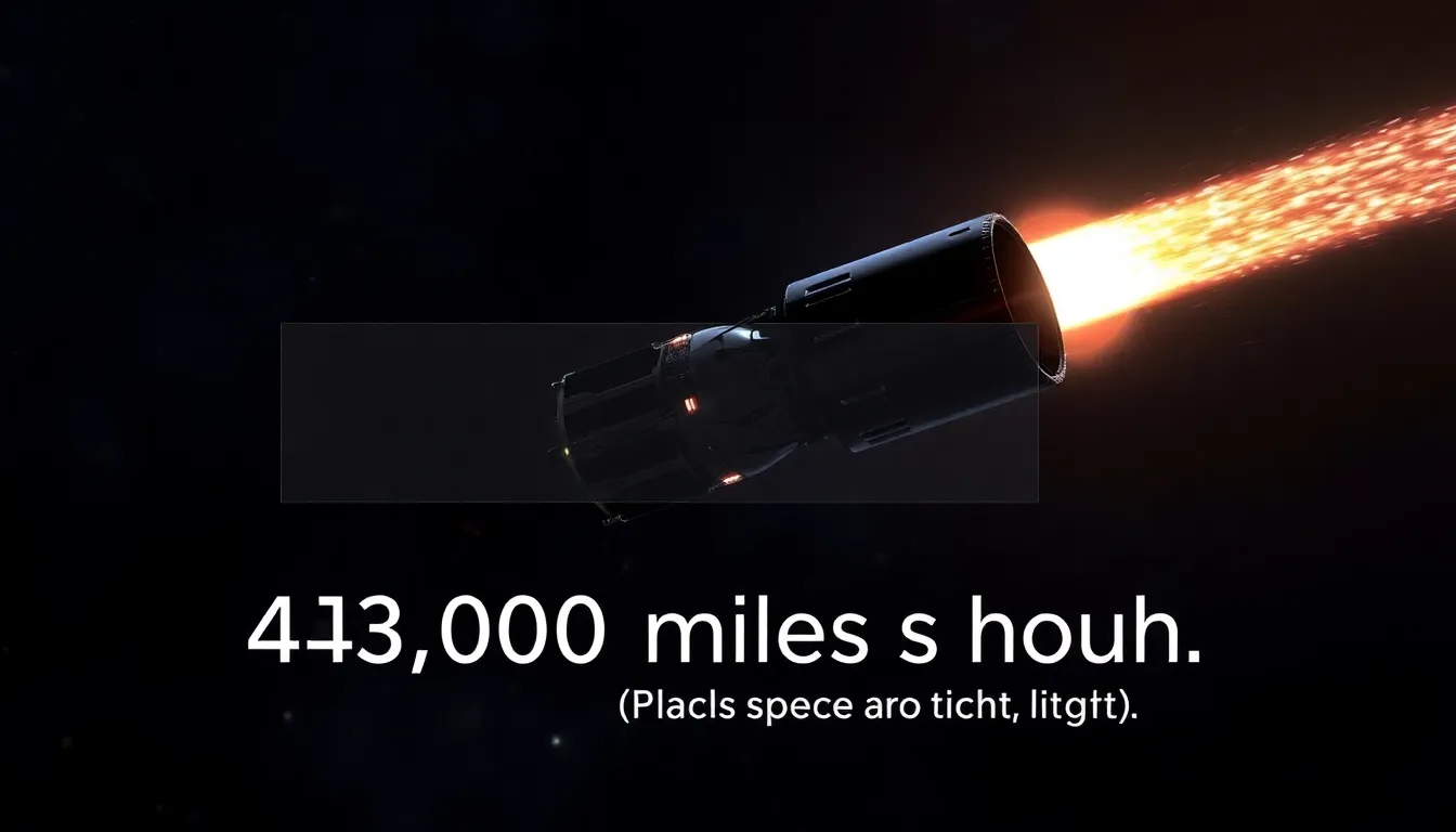 futuristic spacecraft traveling through space at high speed.
